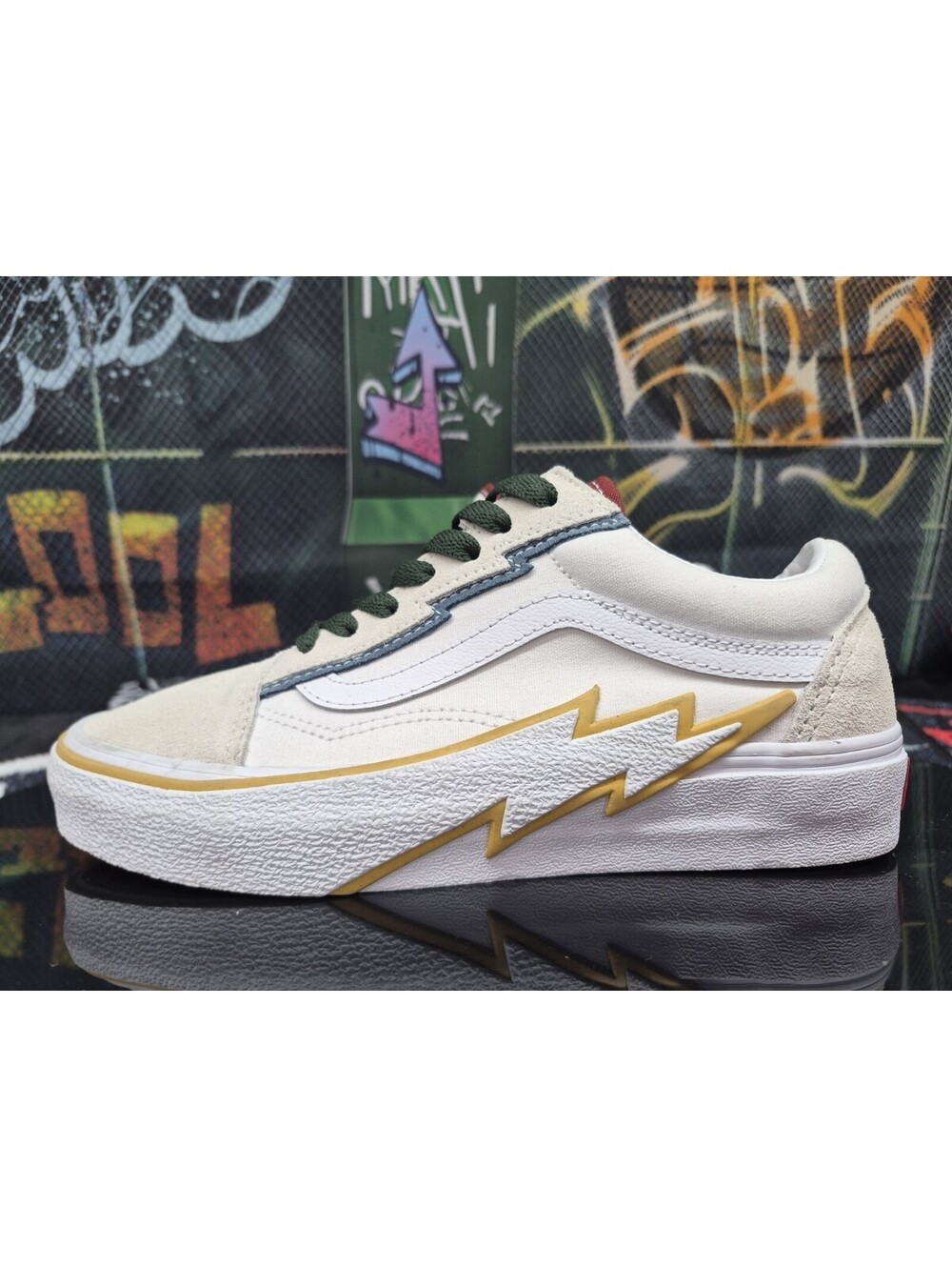VANS U OLD SKOOL BOLT UNISEX SNEAKERS CREAMS 6M 7.5W